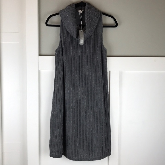 Spense NWT gray and silver stripe A line dress 4 - Picture 1 of 6